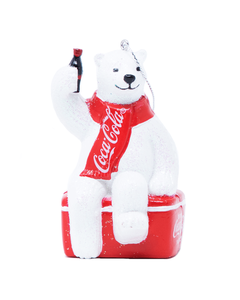 Coca-Cola Polar Bear on Cooler Ornament 