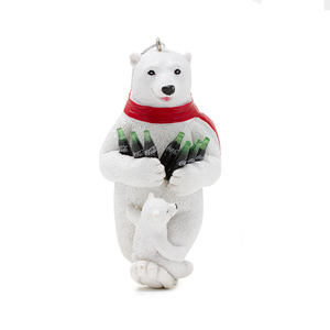 Coca-Cola Polar Bear W/Cub & Bottles Ornament