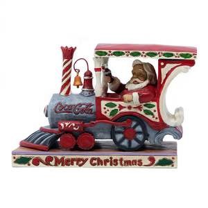Coca-Cola Jim Shore Santa In Train Figurine