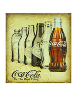 Coca-Cola Real Thing Evolution Bottles Tin Sign