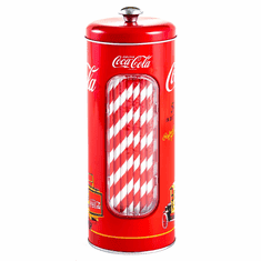 Coca-Cola Galvanized Tin Straw Holder 
