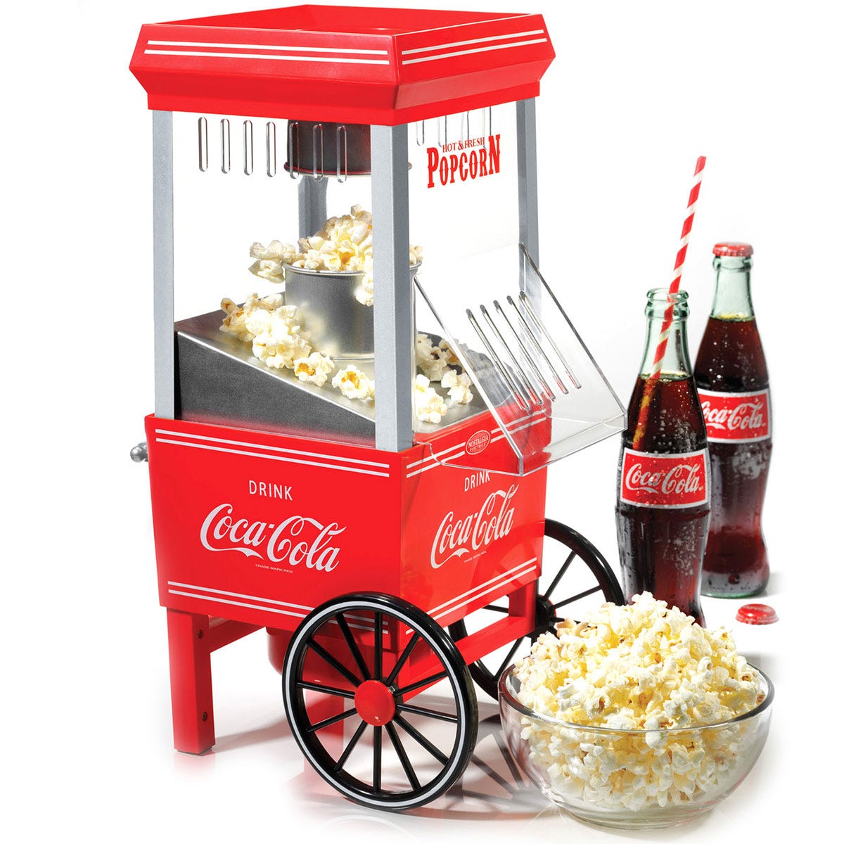 Coca-Cola Popcorn-Automat SNP-10CC Hot Air Popcorn Maker Popcornmaschine WOW 
